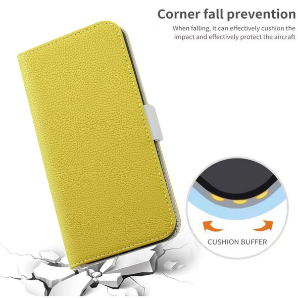 vivo Y20 2021 Indian Candy Color Litchi Texture Leather Phone Case(Yellow)