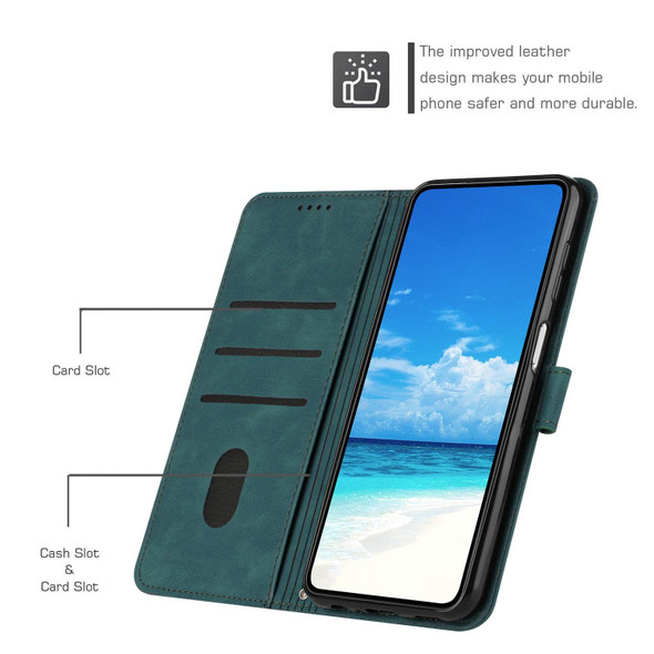 Xiaomi Redmi Note 9s/Note 9 Pro Skin Feel Heart Pattern Leather Phone Case(Green)