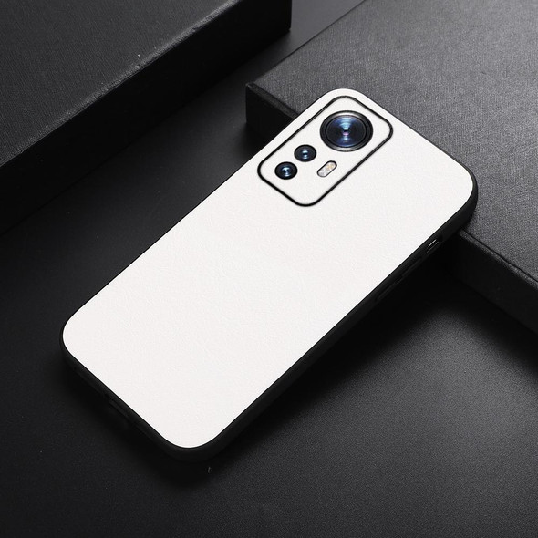 Xiaomi 12 Pro Falette Texture PU Shockproof Phone Case(White)