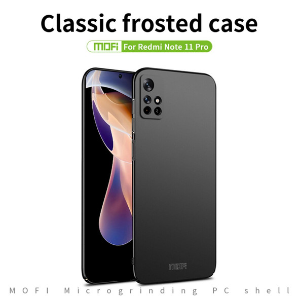 Xiaomi Redmi Note 11 Pro 5G / Note 11 Pro+ 5G MOFI Frosted PC Ultra-thin Hard Phone Case(Black)