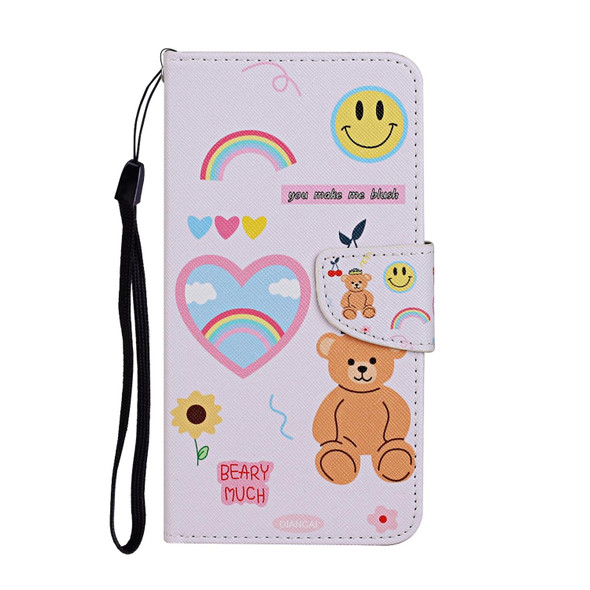 Xiaomi Redmi Note 10 Pro China Colored Drawing Pattern Flip Leather Case(Smiling Bear)