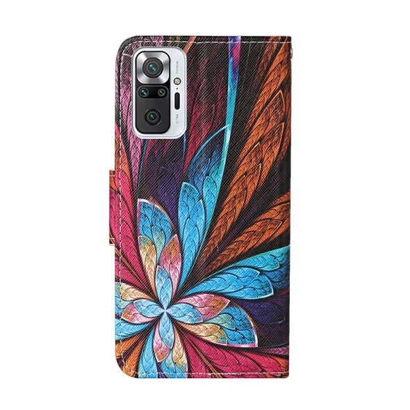 Xiaomi Redmi Note 10 Pro Colored Drawing Pattern Flip Leather Case(Colorful Flowers)