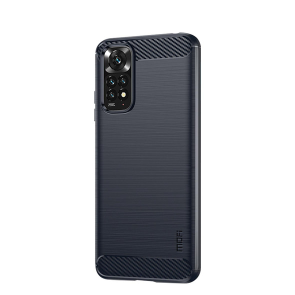 Xiaomi Redmi Note 11 4G Global / Note 11S 4G MOFI Gentleness Brushed Carbon Fiber TPU Case(Blue)