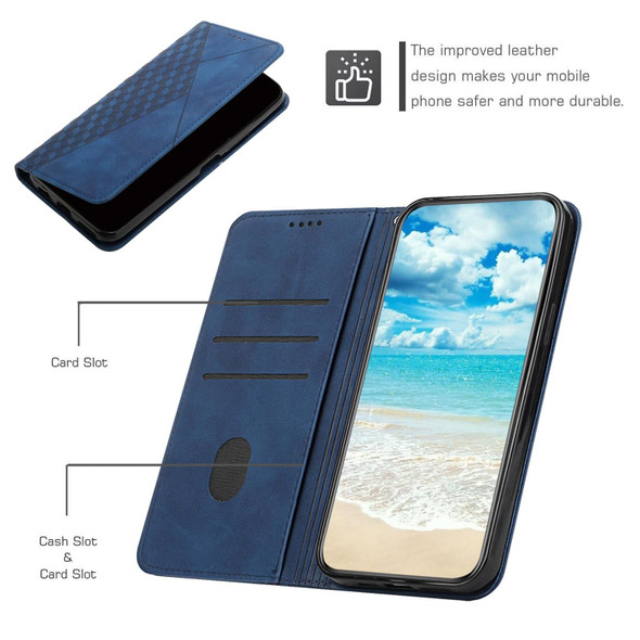 Tecno Camon 18 Premier Diamond Splicing Skin Feel Magnetic Leather Phone Case(Blue)