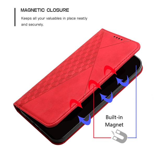 Tecno Camon 18P / 18 Diamond Splicing Skin Feel Magnetic Leather Phone Case(Red)