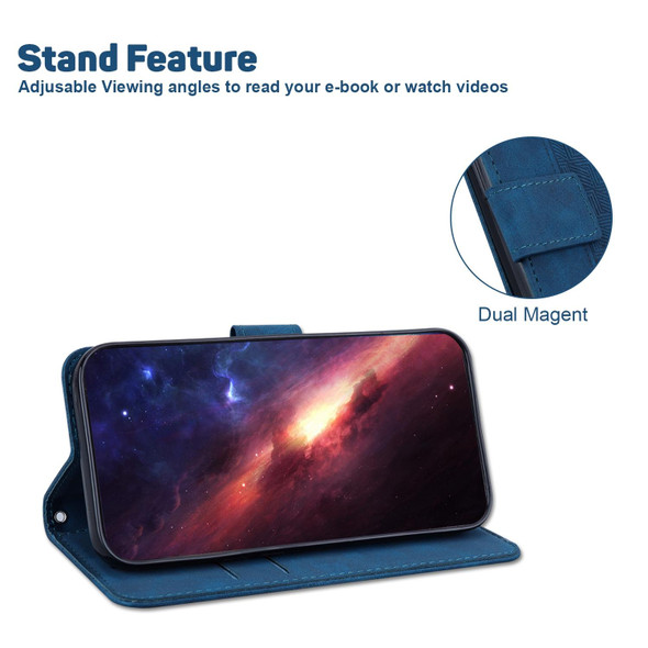 Tecno Pop 5P Geometric Embossed Leather Phone Case(Blue)