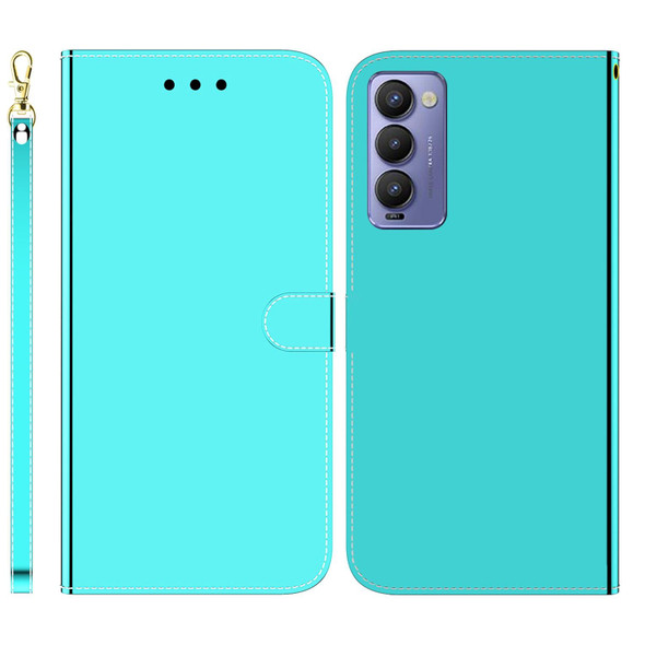 Tecno Camon 18 / 18P Imitated Mirror Surface Horizontal Flip Leather Phone Case(Mint Green)
