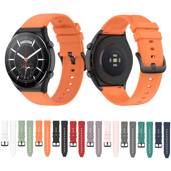 Xiaomi Watch S1 22mm Protruding Head Glossy Silicone Watch Band(Black)