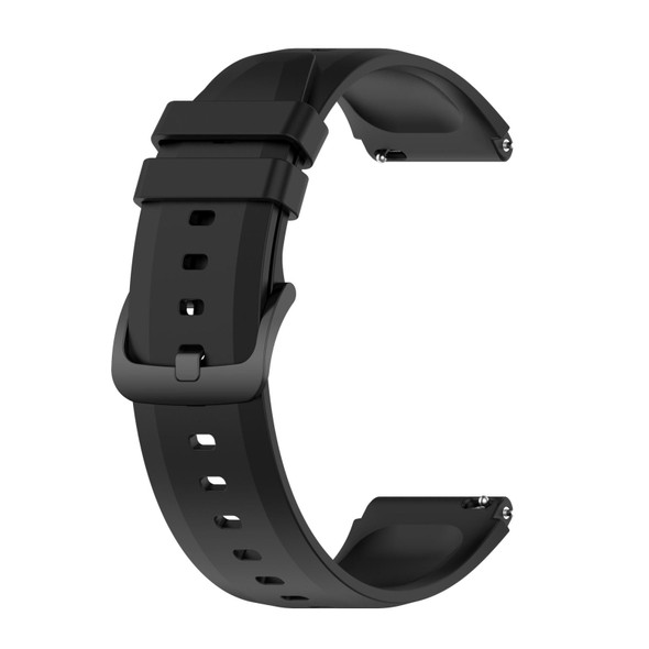 Xiaomi Watch S1 22mm Protruding Head Glossy Silicone Watch Band(Black)