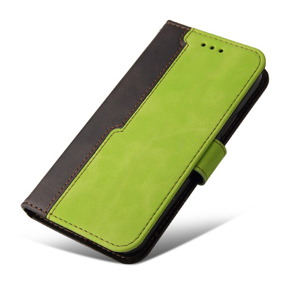 vivo Y76 5G/Y76S Stitching-Color Horizontal Flip Leather Case(Green)