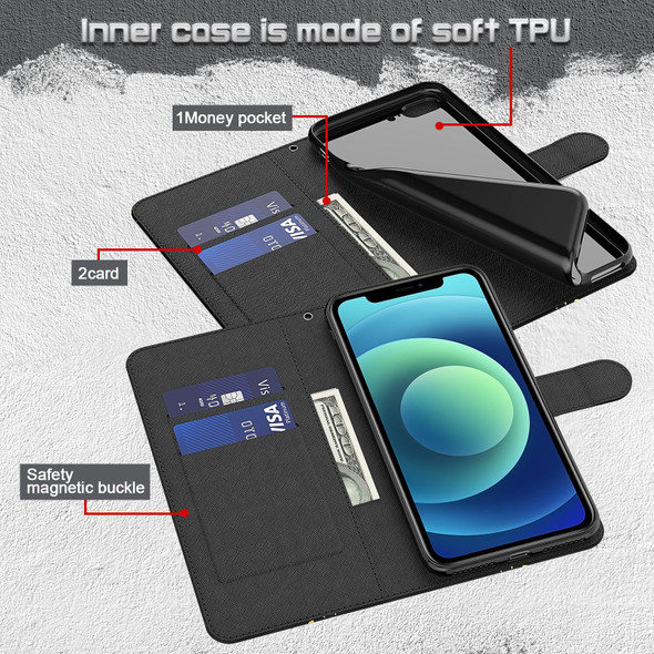 Xiaomi Poco M4 Pro 3D Painting Pattern TPU + PU Leather Phone Case(Diagonal Black Flower)