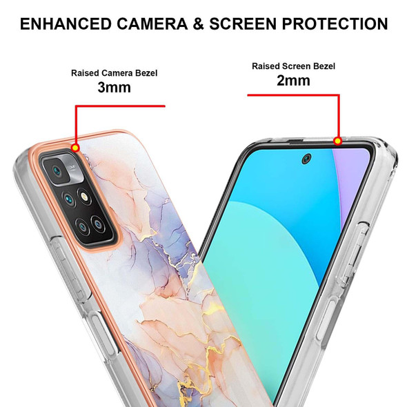 Xiaomi Redmi 10 Electroplating IMD TPU Phone Case(White Marble)