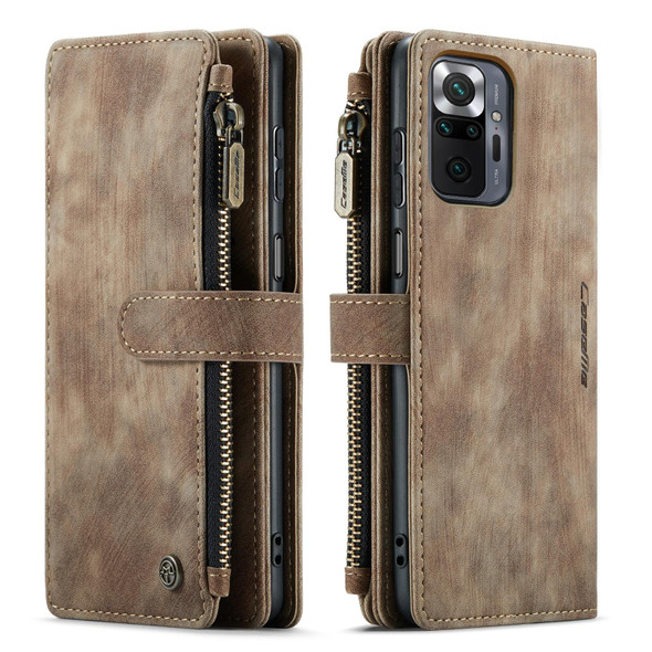 Xiaomi Redmi Note 10 Pro 4G / Redmi Note 10 Pro Max CaseMe-C30 Multifunctional Horizontal Flip PU + TPU Phone Case(Brown)