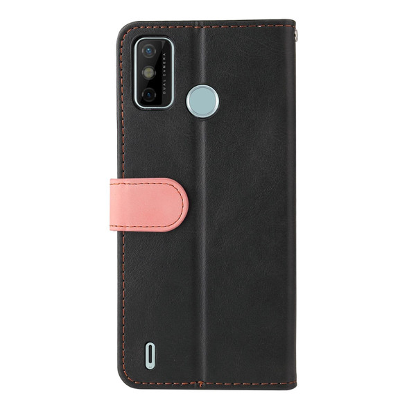 Business Stitching-Color Horizontal Flip PU Leatherette Case with Holder & Card Slots & Photo Frame - Tecno Spark 6 Go(Pink)