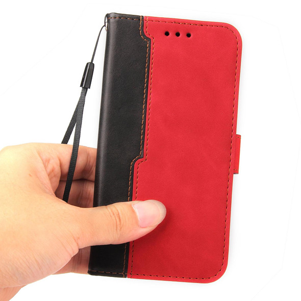 Business Stitching-Color Horizontal Flip PU Leatherette Case with Holder & Card Slots & Photo Frame - Tecno Pop 2 F / Pop 2 Power / Itel P13 B1F(Red)