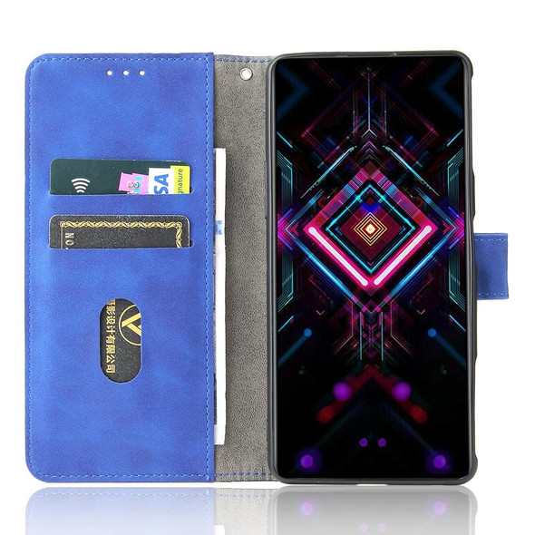 Solid Color Skin Feel Magnetic Buckle Horizontal Flip Calf Texture PU Leather Case with Holder & Card Slots & Wallet - Xiaomi Poco F3 GT / Redmi K40 Gaming(Blue)