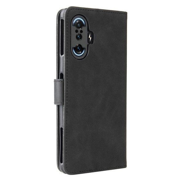 Solid Color Skin Feel Magnetic Buckle Horizontal Flip Calf Texture PU Leather Case with Holder & Card Slots & Wallet - Xiaomi Poco F3 GT / Redmi K40 Gaming(Black)