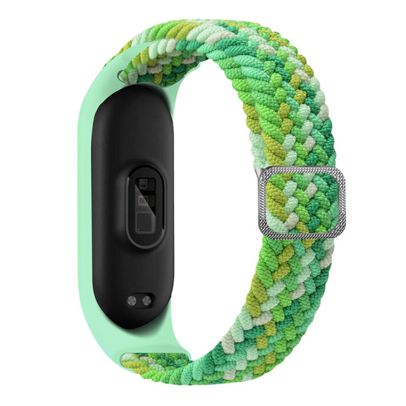 Xiaomi Mi Band 6 / 5 / 4 / 3 Adjustable Nylon Braided Elasticity Watch Band (Colorful Green)