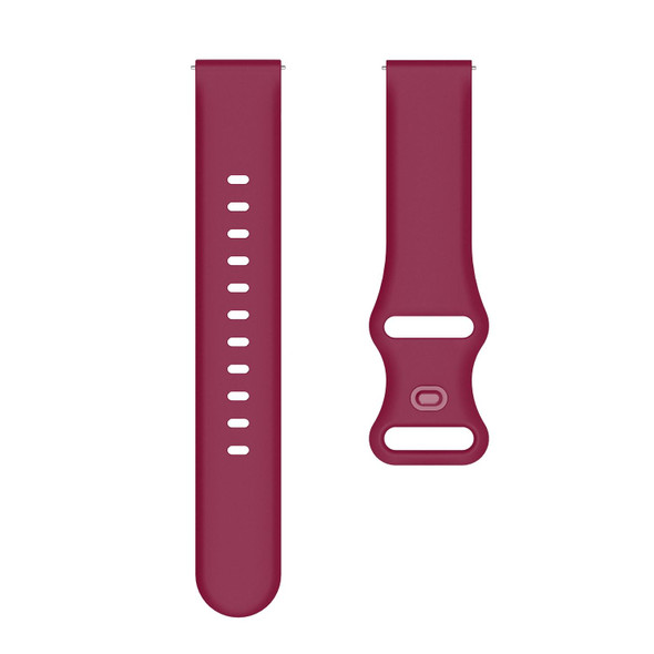 22mm - Xiaomi Haylou RT RS3 LS04 / LS05S Universal Inner Back Buckle Perforation Silicone Watch Band(Wine Red)