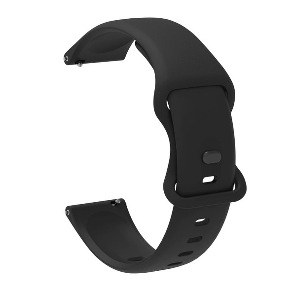 20mm - Xiaomi Haylou RT RS3 LS04 / LS05S Universal Inner Back Buckle Perforation Silicone Watch Band(Black)