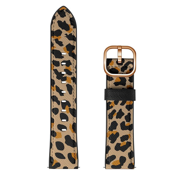 22mm - Xiaomi Haylou RT RS3 LS04 / LS05S Universal Printed Leatherette Watch Band(Yellow Leopard)