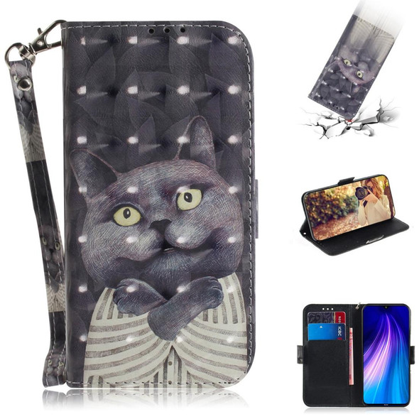 Xiaomi Redmi Note 8T 3D Formula Pattern Magnetic Attraction Horizontal Flip Leather Case with Lanyard, Support Holder & Card Slot & Wallet(Embrace The Cat)