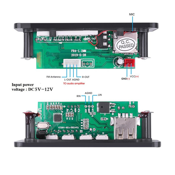 Kit Bluetooth voiture 12V 2x3W Audio MP3 Player Decoder Board FM