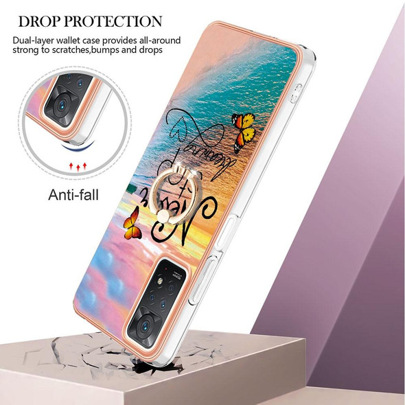 Xiaomi Redmi Note 11 Pro 5G / 4G Global Electroplating IMD TPU Phone Case with Ring(Dream Butterfly)