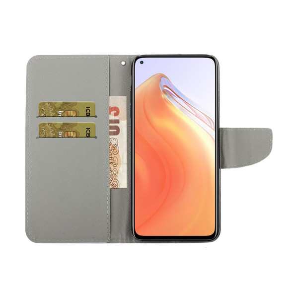 Xiaomi Redmi Note 10 Pro China Colored Drawing Pattern Flip Leather Case(Fluorescent Butterfly)