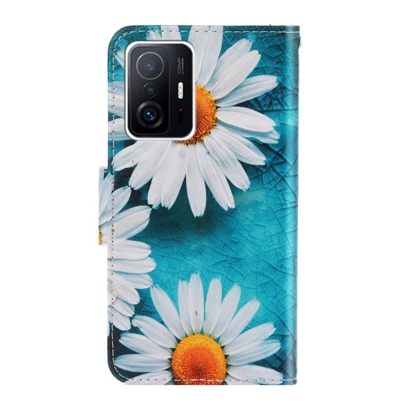 Xiaomi Mi 11T 3D Colored Drawing Leather Phone Case(Chrysanthemum)