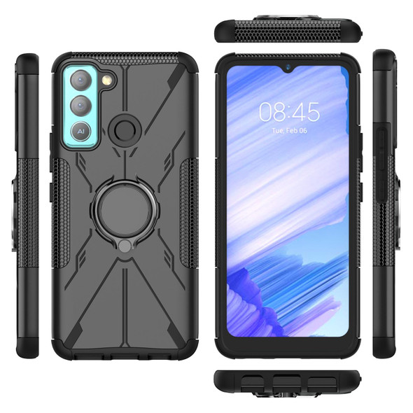 Tecno Pop 5 LTE Armor Bear Shockproof PC + TPU Phone Case(Black)