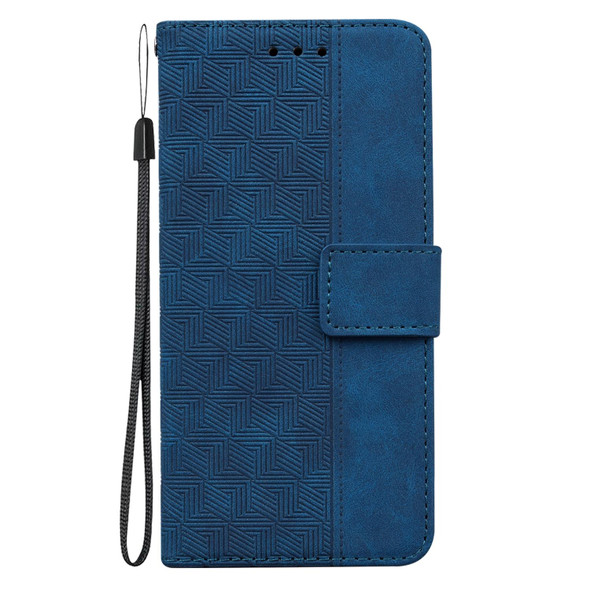 Tecno Camon 18 Premier Geometric Embossed Leather Phone Case(Blue)
