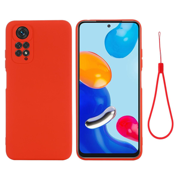 Xiaomi Redmi Note 11S / Note 11 4G Pure Color Liquid Silicone Shockproof Full Coverage Phone Case(Red)