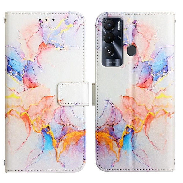 Tecno Pova Neo(LE6) PT003 Marble Pattern Flip Leather Phone Case(Galaxy Marble White LS004)