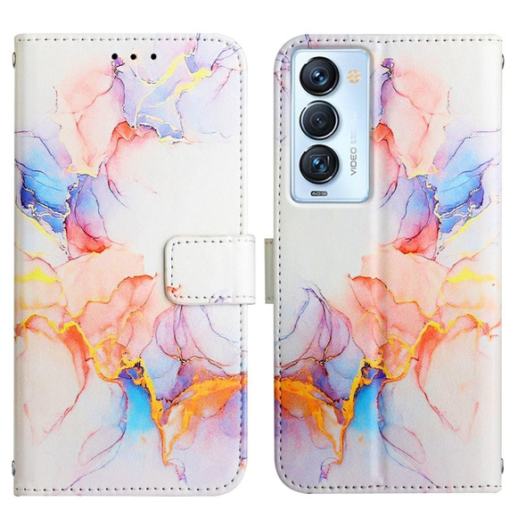 Tecno Camon 18 PT003 Marble Pattern Flip Leather Phone Case(Galaxy Marble White LS004)