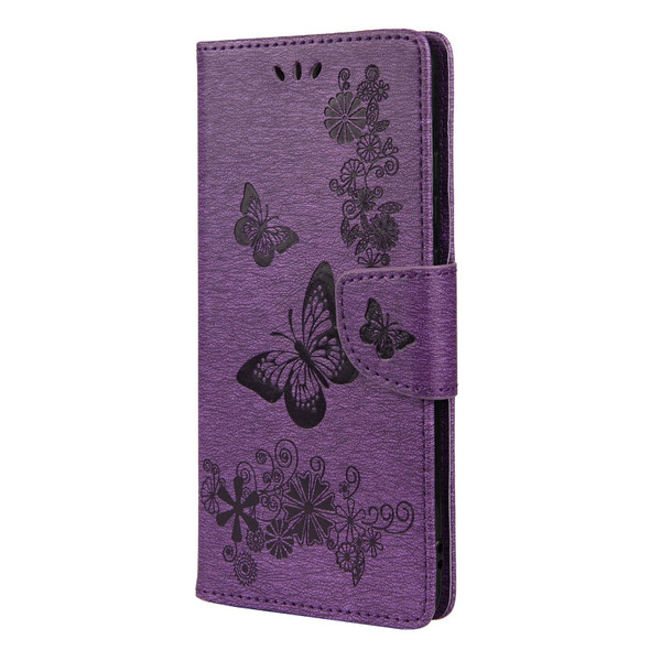 Xiaomi Redmi Note 11 5G Butterfly Embossed Horizontal Flip Leather Phone Case with Card Slot & Holder(Purple)
