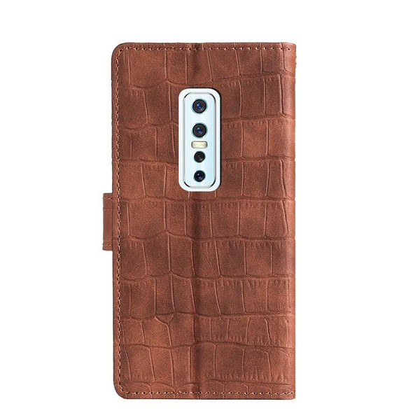 vivo V17 Pro Skin Feel Crocodile Texture Magnetic Clasp Horizontal Flip PU Leather Case with Holder & Card Slots & Wallet(Brown)