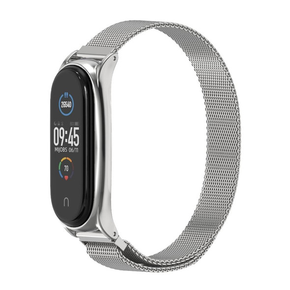 Xiaomi Mi Band 6 / 5 / 4 / 3 Mijobs Milan Magnetic Plus Stainless Steel Watch Band(Silver)