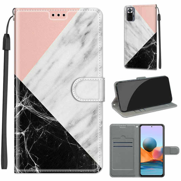 Xiaomi Redmi Note 10 Pro Max/10 Pro Voltage Coloured Drawing Magnetic Clasp Horizontal Flip PU Leather Case with Holder & Card Slots(C07 Pink White Black)