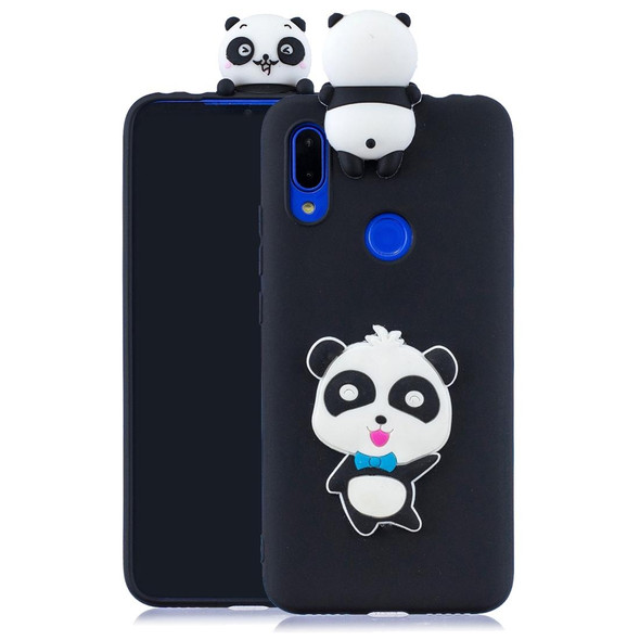 Xiaomi Redmi 7 3D Cartoon Pattern Shockproof TPU Protective Case(Blue Bow Panda)