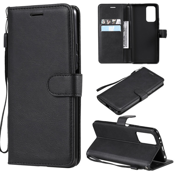 Xiaomi Redmi Note 10 Pro 4G Solid Color Horizontal Flip Protective Leather Case with Holder & Card Slots & Wallet & Photo Frame & Lanyard(Black)