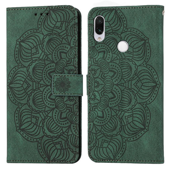 Xiaomi Redmi Note 7 / Note 7 Pro Mandala Embossed Flip Leather Phone Case(Green)