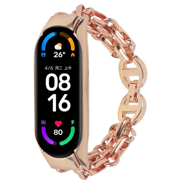 Xiaomi Mi Band 7 Metal Chain Stainless Steel Watch Band(Rose Gold)