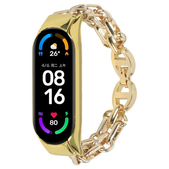 Xiaomi Mi Band 4 / 3 Metal Chain Stainless Steel Watch Band(Gold)