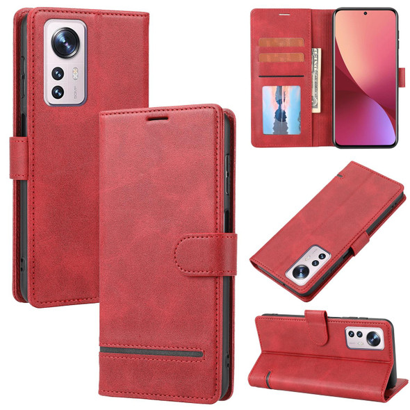 Xiaomi 12 Pro Classic Wallet Flip Leather Phone Case(Red)