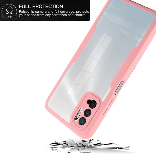 Xiaomi Redmi Note 10 5G Acrylic + TPU 360 Degrees Full Coverage Phone Case(Pink)