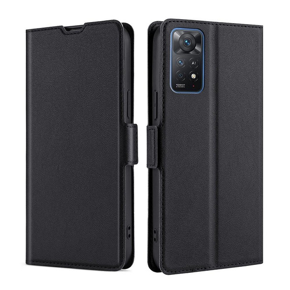 Xiaomi Redmi Note 11 Pro 4G / 5G Ultra-thin Voltage Side Buckle Flip Leather Case(Black)