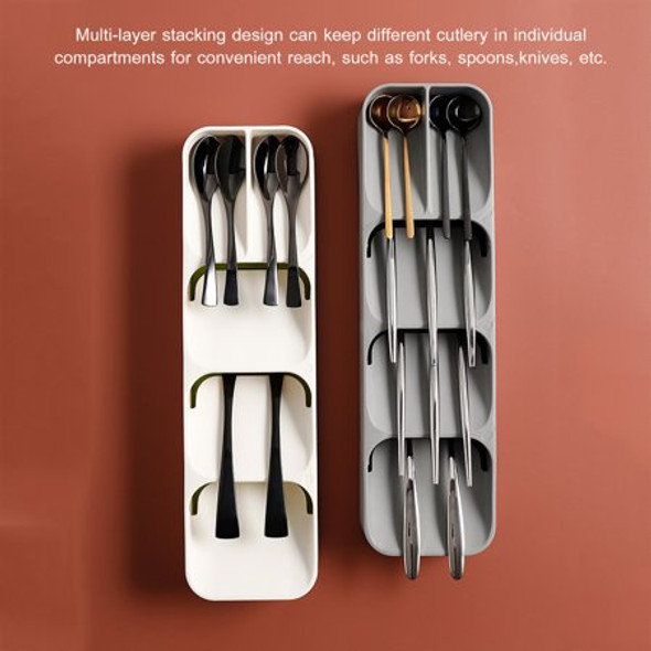 Space-Saving Multifunctional Cutlery Organiser with Non-Slip Base