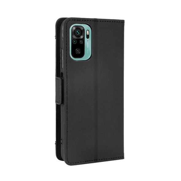 Xiaomi Redmi Note 10 4G / Note 10S Skin Feel Calf Pattern Horizontal Flip Leather Case with Holder & Card Slots & Photo Frame(Black)
