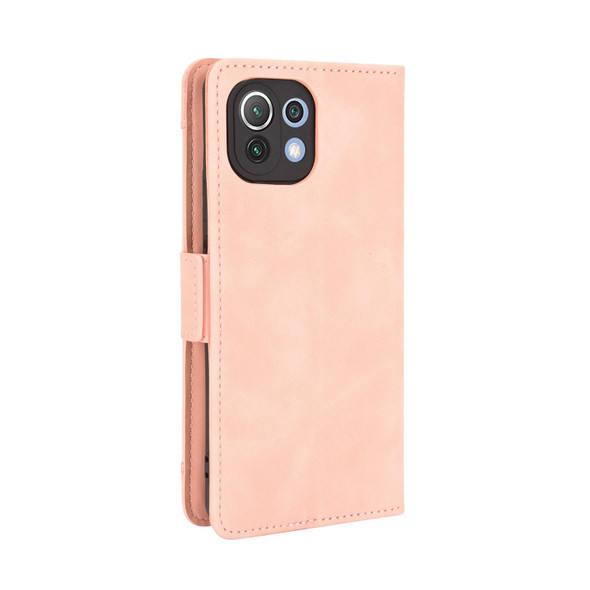 Xiaomi Mi 11 Lite 4G / Mi 11 Lite 5G Skin Feel Calf Pattern Horizontal Flip Leather Case with Holder & Card Slots & Photo Frame(Pink)